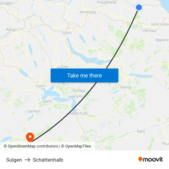 Sulgen to Schattenhalb map