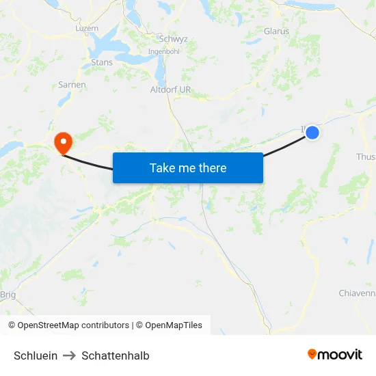 Schluein to Schattenhalb map