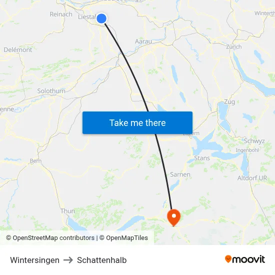 Wintersingen to Schattenhalb map