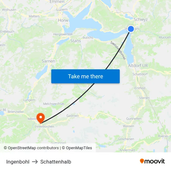Ingenbohl to Schattenhalb map