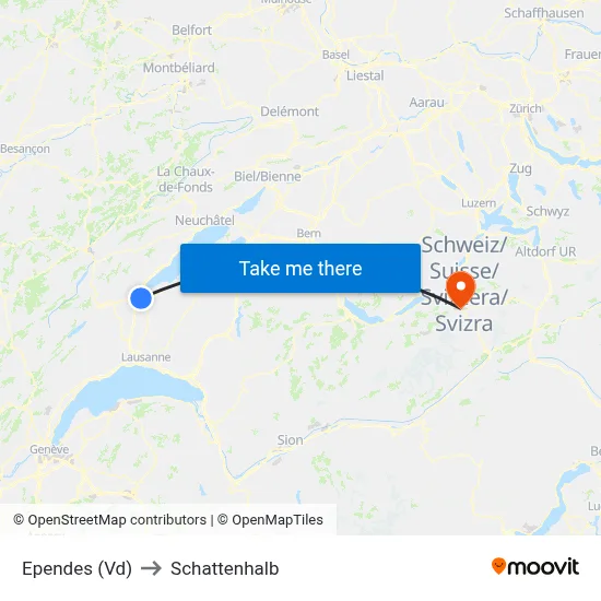 Ependes (Vd) to Schattenhalb map