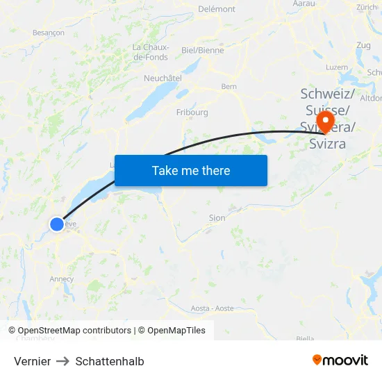 Vernier to Schattenhalb map