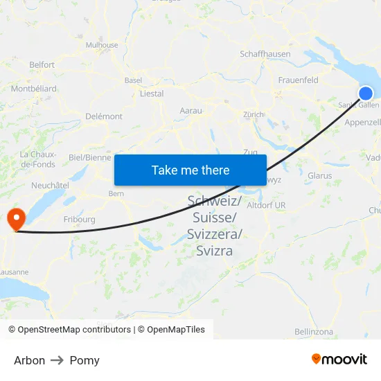 Arbon to Pomy map