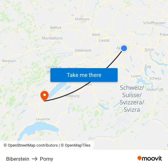 Biberstein to Pomy map