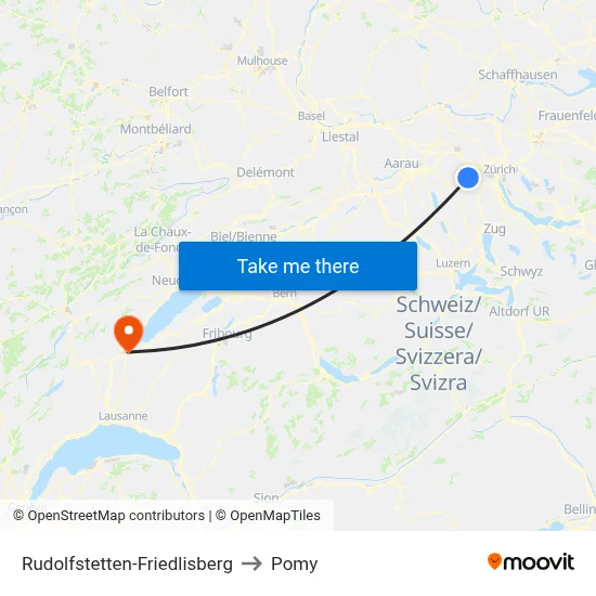 Rudolfstetten-Friedlisberg to Pomy map