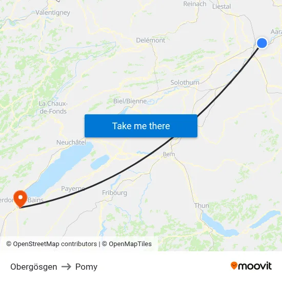 Obergösgen to Pomy map