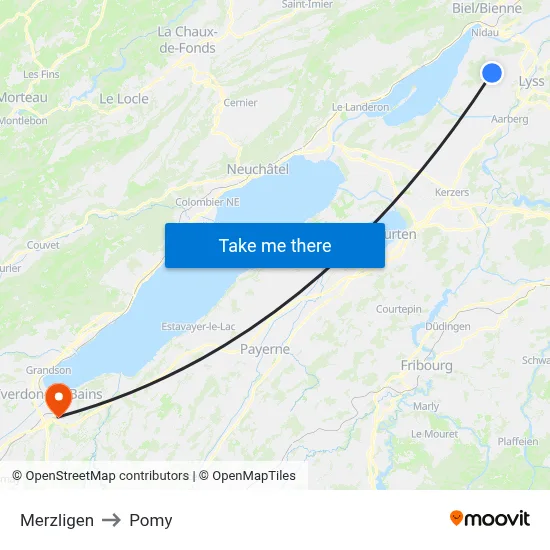 Merzligen to Pomy map