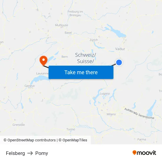 Felsberg to Pomy map
