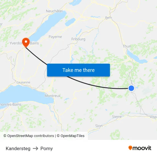 Kandersteg to Pomy map