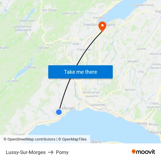Lussy-Sur-Morges to Pomy map