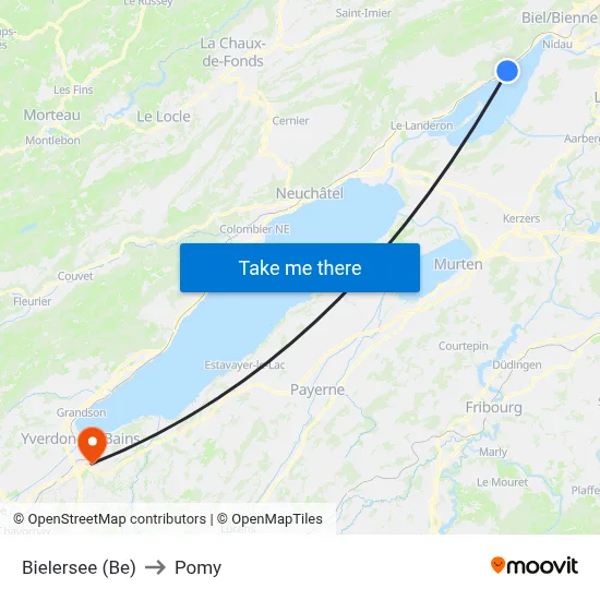 Bielersee (Be) to Pomy map