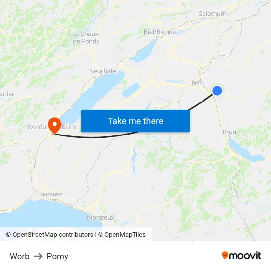 Worb to Pomy map