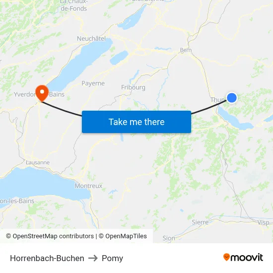 Horrenbach-Buchen to Pomy map