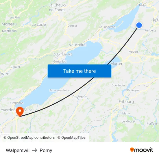 Walperswil to Pomy map