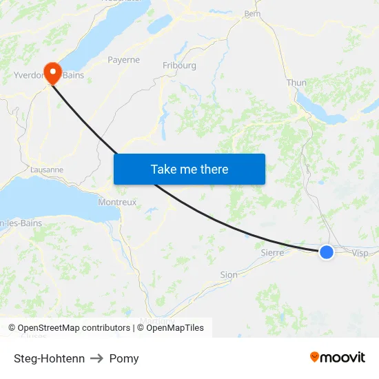 Steg-Hohtenn to Pomy map