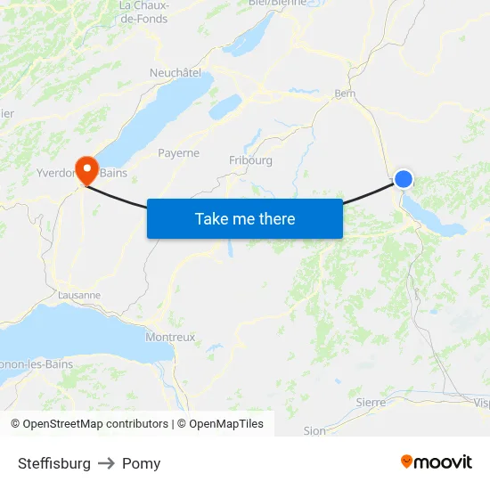 Steffisburg to Pomy map