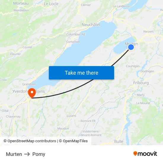 Murten to Pomy map