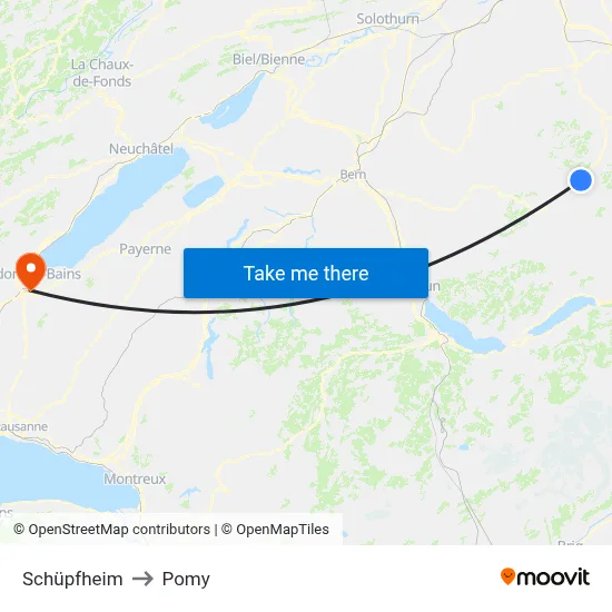 Schüpfheim to Pomy map