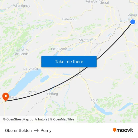 Oberentfelden to Pomy map