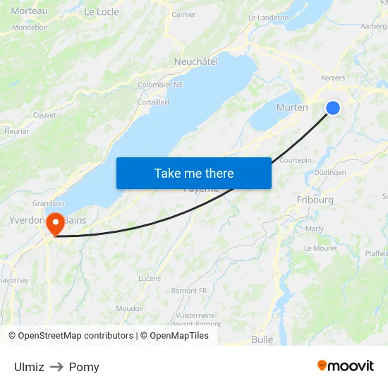 Ulmiz to Pomy map