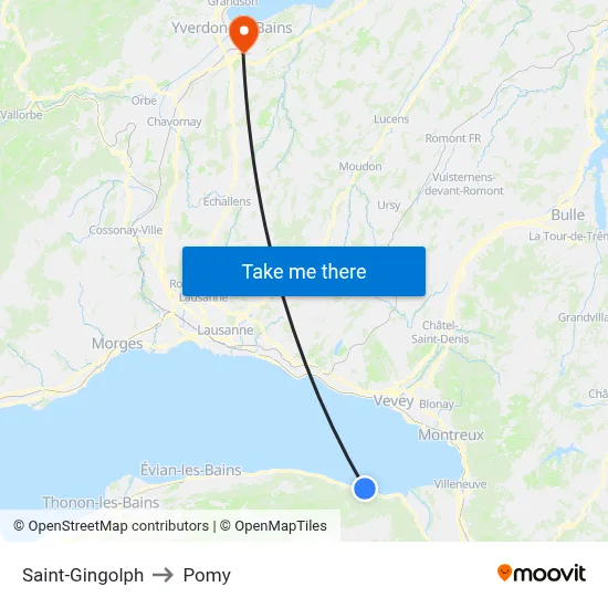 Saint-Gingolph to Pomy map