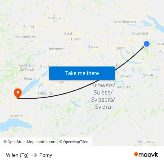 Wilen (Tg) to Pomy map