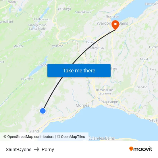 Saint-Oyens to Pomy map