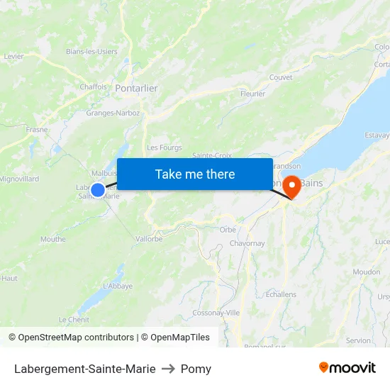 Labergement-Sainte-Marie to Pomy map