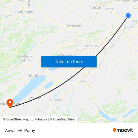 Anwil to Pomy map