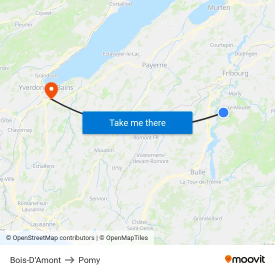 Bois-D’Amont to Pomy map
