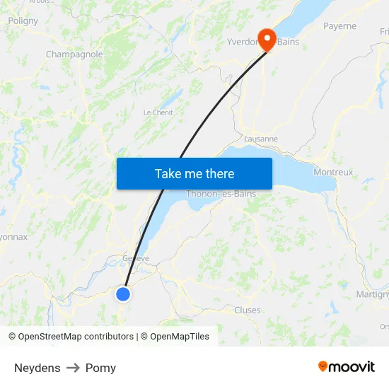 Neydens to Pomy map