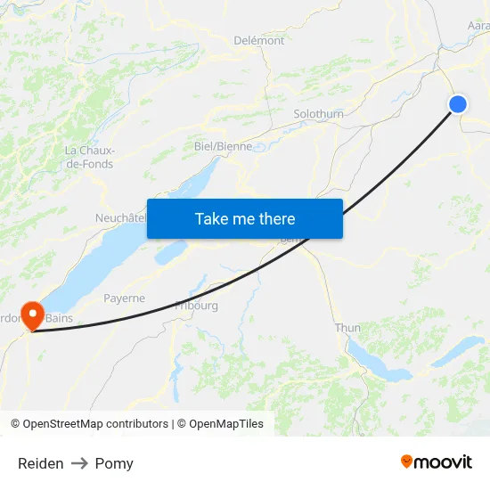 Reiden to Pomy map