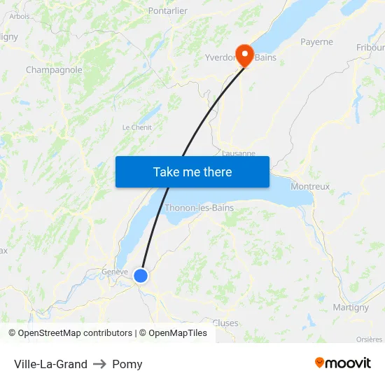 Ville-La-Grand to Pomy map
