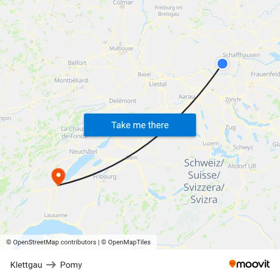 Klettgau to Pomy map