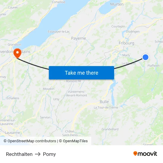 Rechthalten to Pomy map