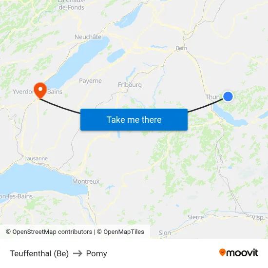 Teuffenthal (Be) to Pomy map