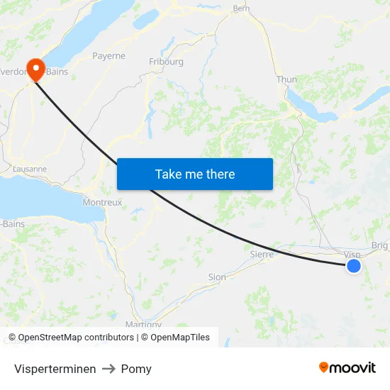 Visperterminen to Pomy map