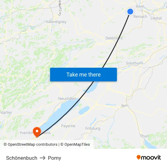 Schönenbuch to Pomy map