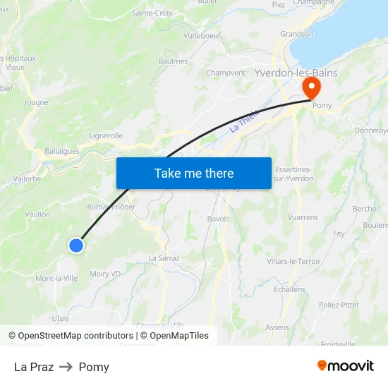 La Praz to Pomy map