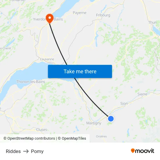 Riddes to Pomy map