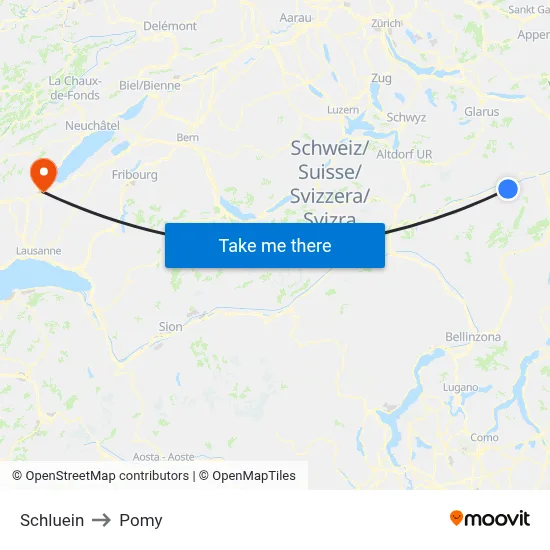 Schluein to Pomy map