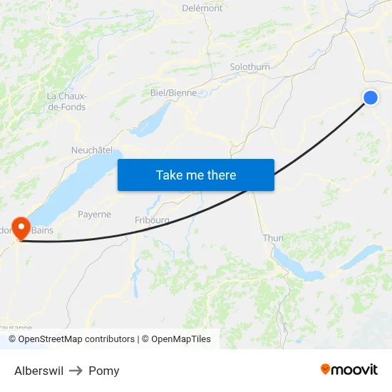 Alberswil to Pomy map