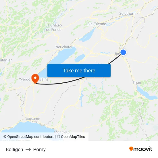Bolligen to Pomy map