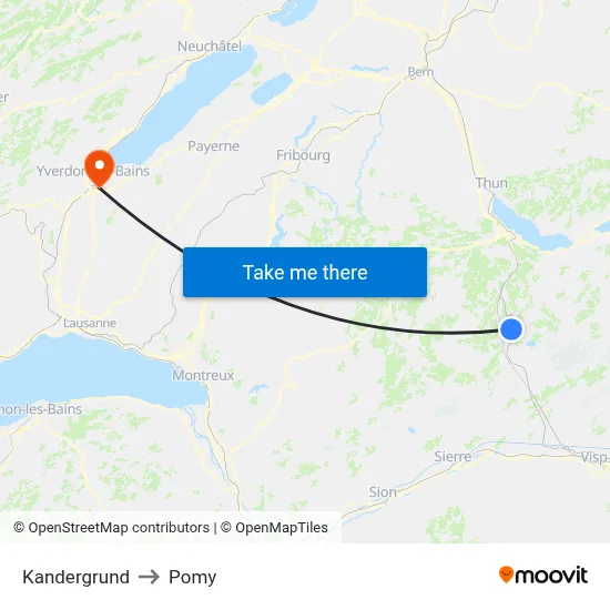 Kandergrund to Pomy map