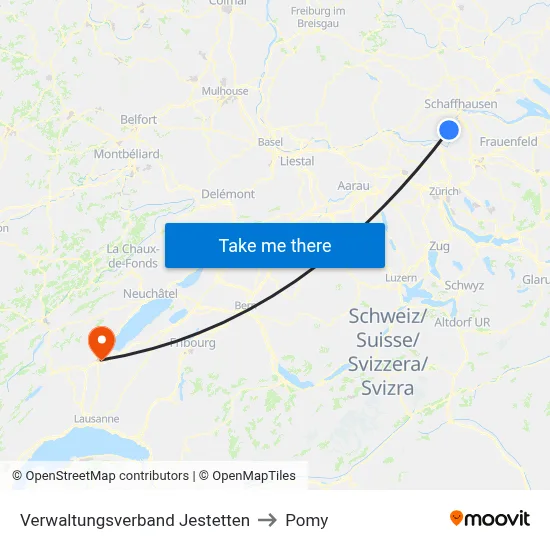 Verwaltungsverband Jestetten to Pomy map