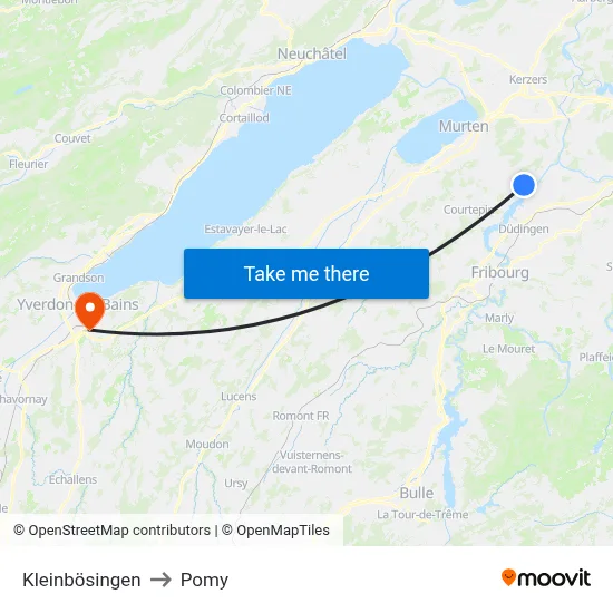 Kleinbösingen to Pomy map