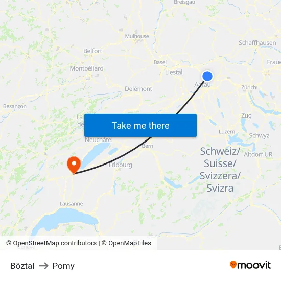 Böztal to Pomy map