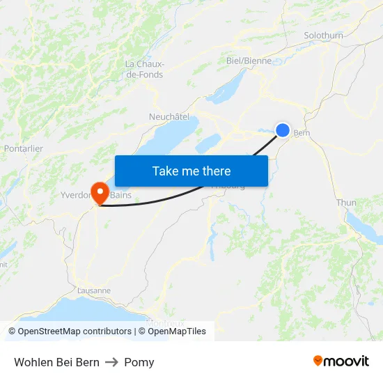 Wohlen Bei Bern to Pomy map