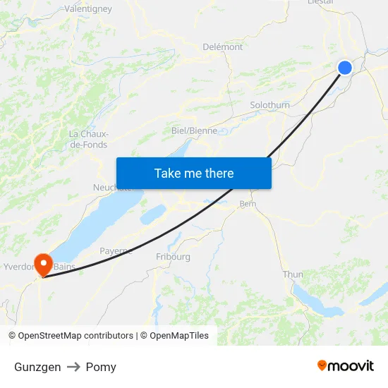Gunzgen to Pomy map