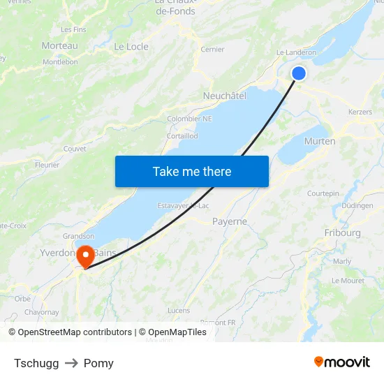 Tschugg to Pomy map